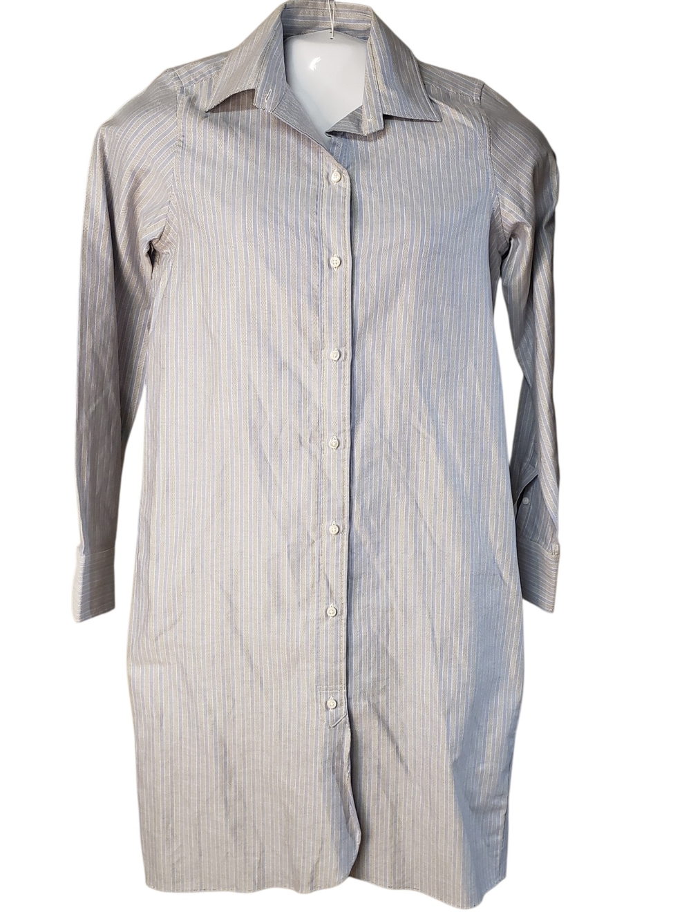 ANN MASHBURN Women's Classic Button-Up Longline Shirt Dress Size M